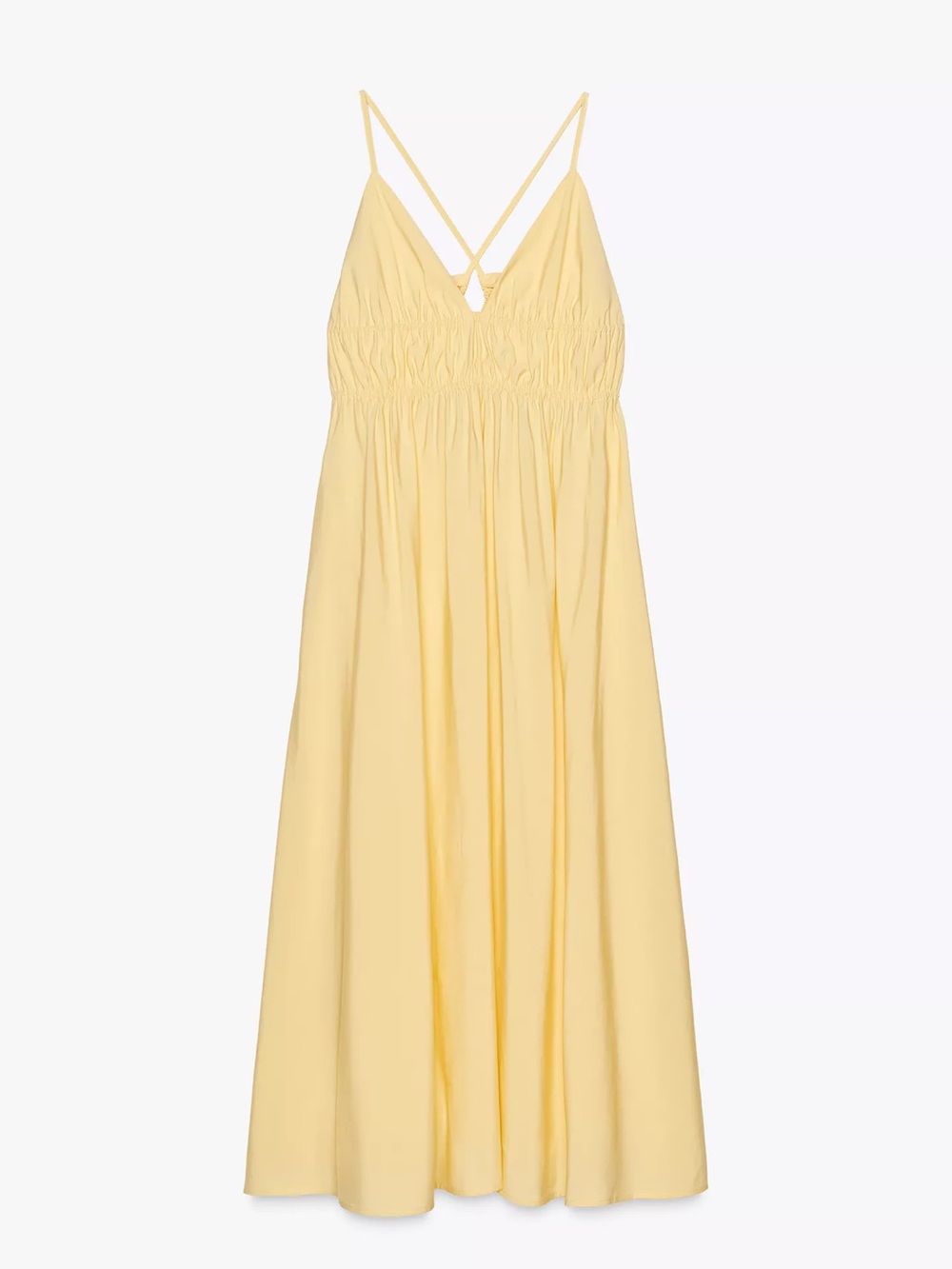 Zara Yellow Maxi Dress with Spaghetti Straps